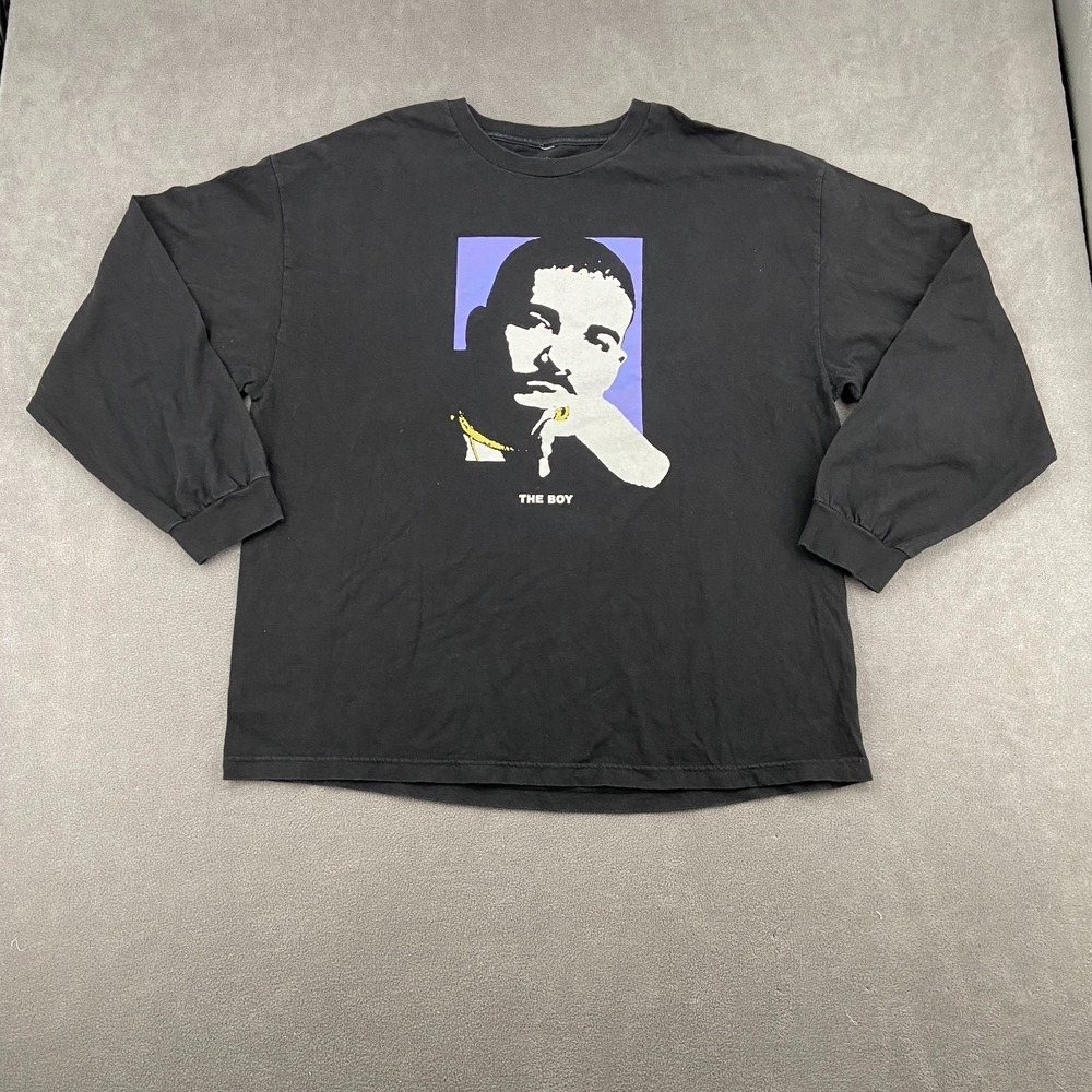 Vintage Drake The Boys Shirt Sz XXL‎ Black Graphic Print Long Sleeve Crew Neck